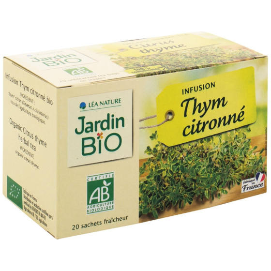 INFUSION JARDIN BIO THYM CITRONNE 20 SACHETS DE 1,5G