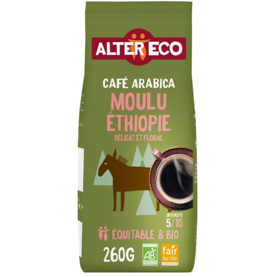 CAFE ALTER ECO MOULU BIO ET EQUITABLE D'ETHIOPIE PUR ARABICA 260G