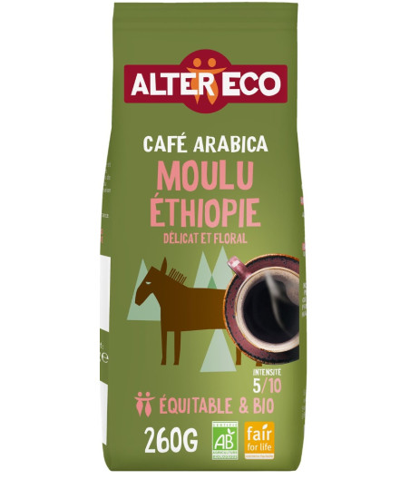 CAFE ALTER ECO MOULU BIO ET EQUITABLE D'ETHIOPIE PUR ARABICA 260G