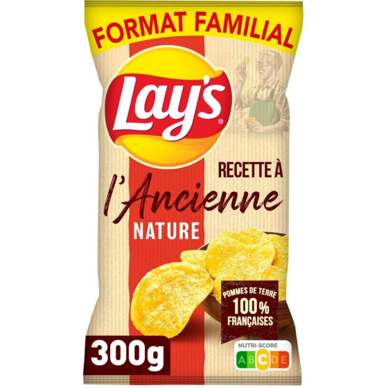 CHIPS RECETTE A L'ANCIENNE NATURE FORMAT FAMILIAL LAY'S 300G