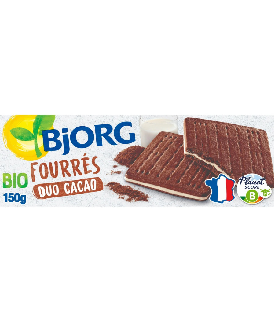 BISCUIT FOURRES DUO CACAO BJORG 150G