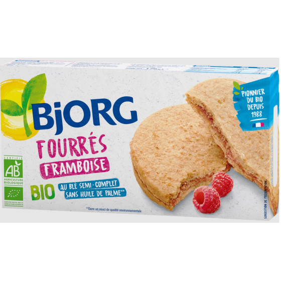 BISCUITS BJORG FOURRES AUX FRAMBOISES 175G