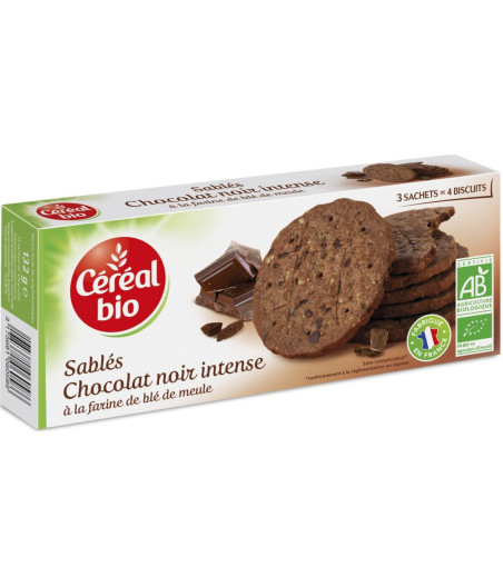 BISCUIT SABLES BIO CHOCOLAT NOIR INTENSE 132G