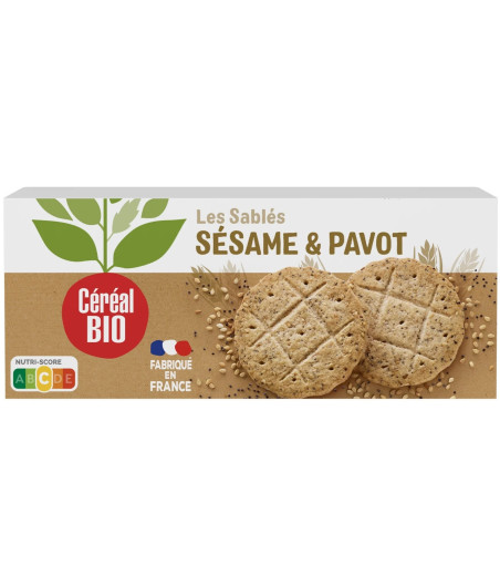 BISCUIT SABLES SESAME & PAVOT CEREAL BIO 132G