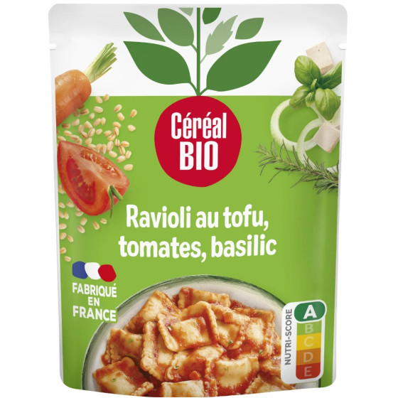 RAVIOLI AU TOFU TOMATES BASILIC CEREAL BIO 267G