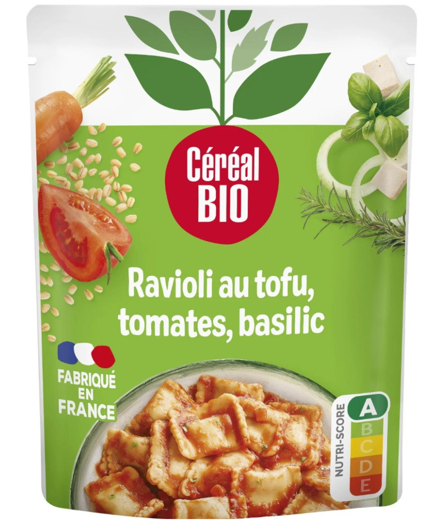 RAVIOLI AU TOFU TOMATES BASILIC CEREAL BIO 267G