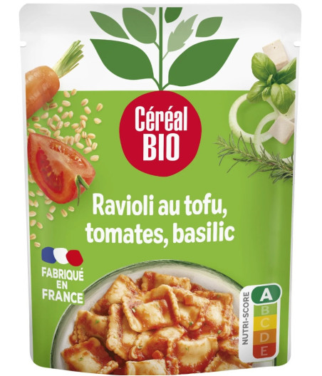 RAVIOLI AU TOFU TOMATES BASILIC CEREAL BIO 267G
