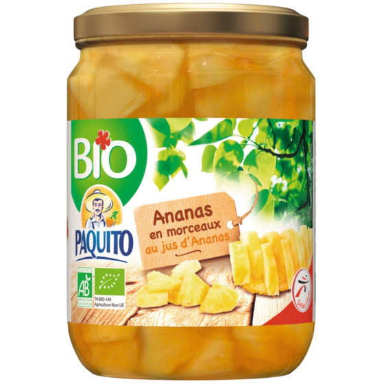 ANANAS PAQUITO EN MORCEAUX AU JUS D’ANANAS 500G