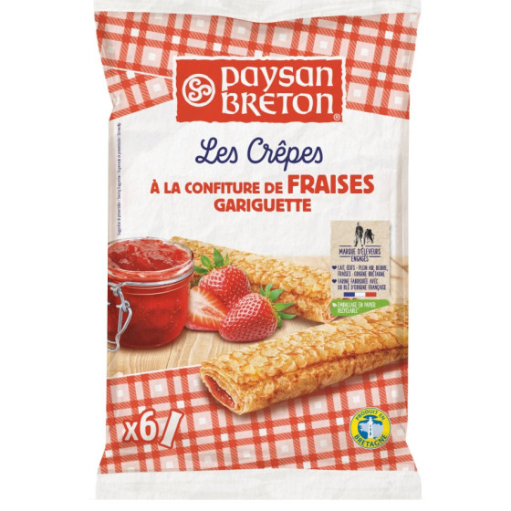 CREPES PAYSAN BRETON A LA CONFITURE DE FRAISES GARIGUETTE X6 6 CREPES (6 X 30 G) 180G