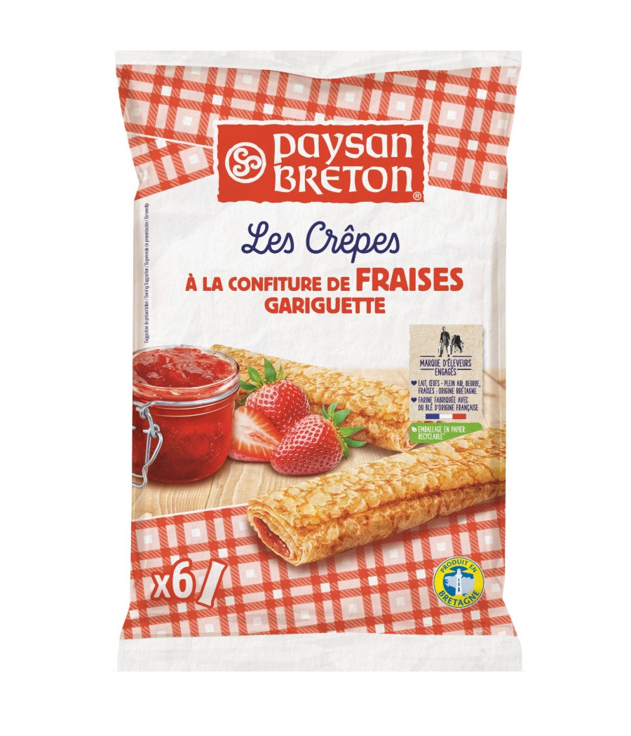 CREPES PAYSAN BRETON A LA CONFITURE DE FRAISES GARIGUETTE X6 6 CREPES (6 X 30 G) 180G