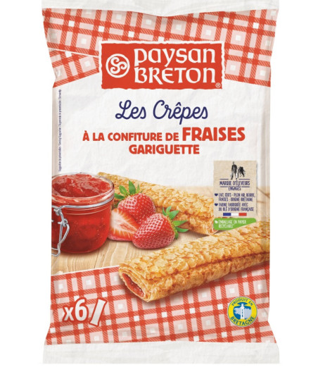 CREPES PAYSAN BRETON A LA CONFITURE DE FRAISES GARIGUETTE X6 6 CREPES (6 X 30 G) 180G