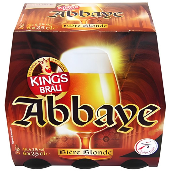 BIERE BLONDE ABBAYE KINGSBRAU 6X25CL