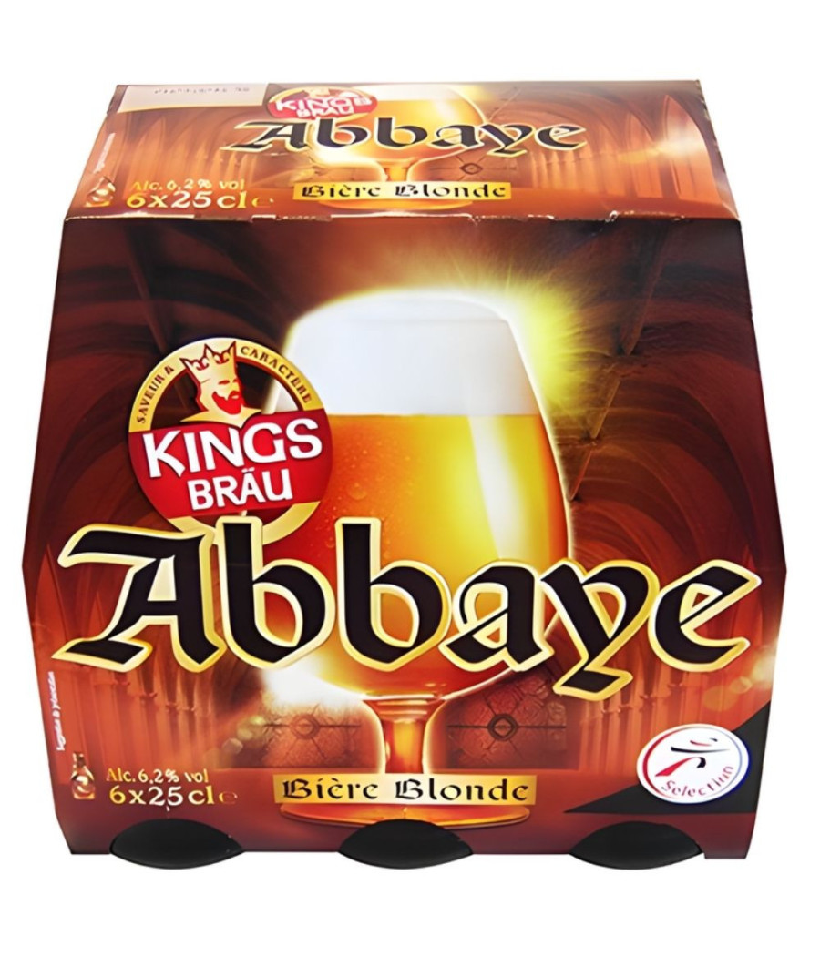 BIERE BLONDE ABBAYE KINGSBRAU 6X25CL