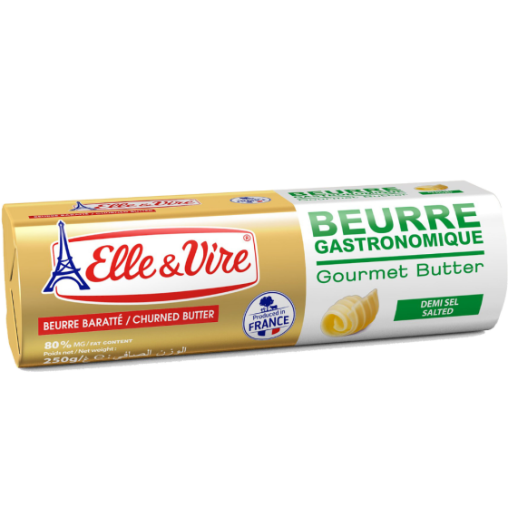 BEURRE GASTRONOMIQUE DEMI SEL ELLE&VIRE 250G