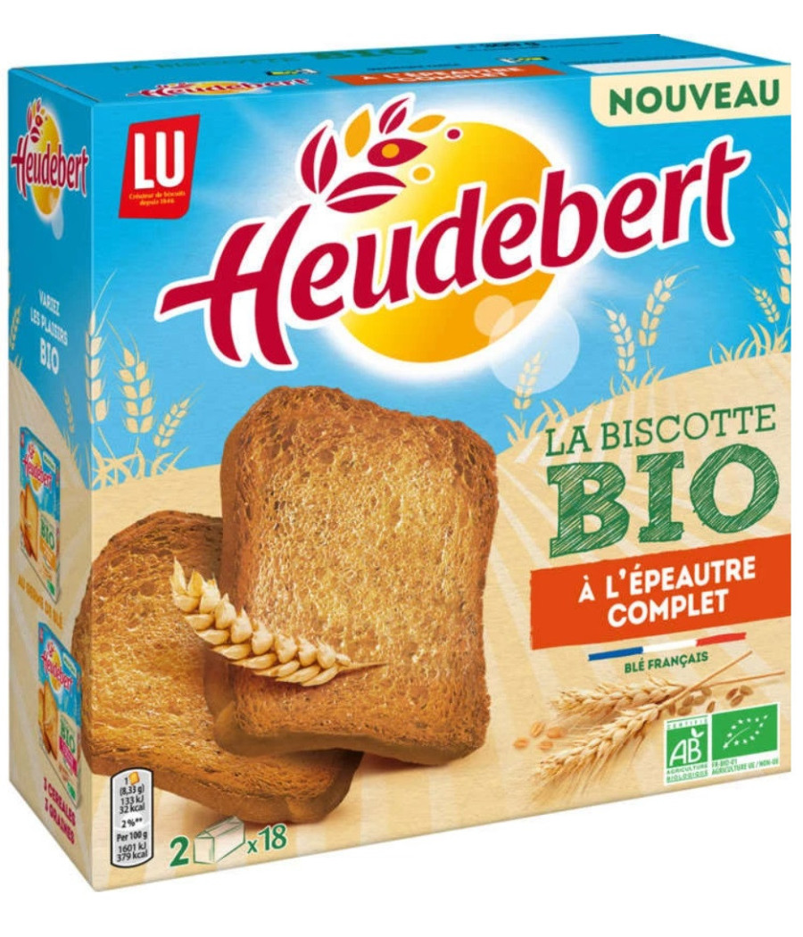 BISCOTTE BIO A L'EPEAUTRE COMPLET HEUDEBERT LU 300G