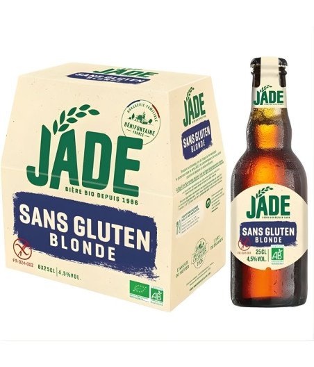 BIERE BLONDE BIO SANS GLUTEN JADE 6X25CL