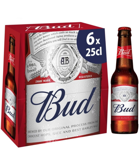 BIERE BLONDE 5° BUD 6X25CL