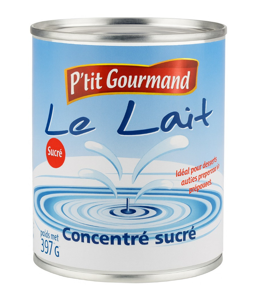 LAIT CONCENTRE SUCRE P'TIT GOURMAND 397G
