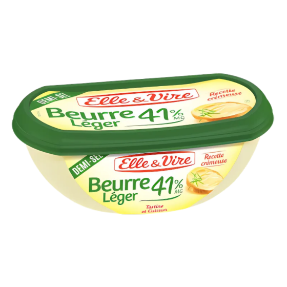 BEURRE DEMI-SEL LEGER 41% ELLE&VIRE 250G