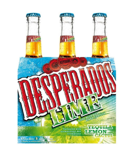 BIERE AROMATISEE TEQUILA LEMON CACTUS DESPERADOS 3X33CL
