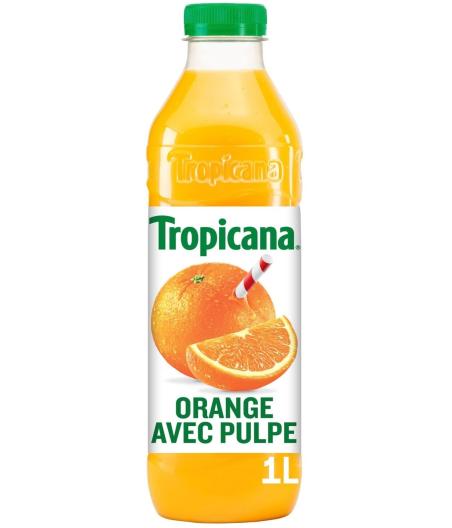 TROPICANA 100% ORANGES PRESSEES AVEC PULPE 1 L 1000 ML