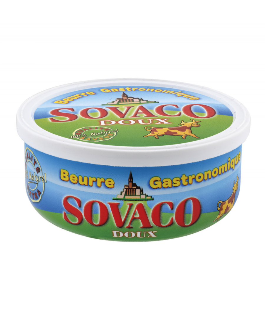 BEURRE GASTRONOMIQUE DOUX SOVACO 250G