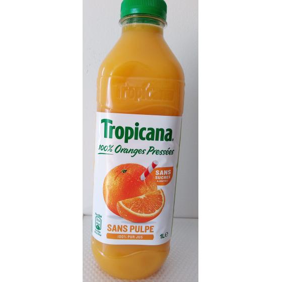 TROPICANA 100% ORANGES PRESSEES SANS PULPE 1 L 1000 ML