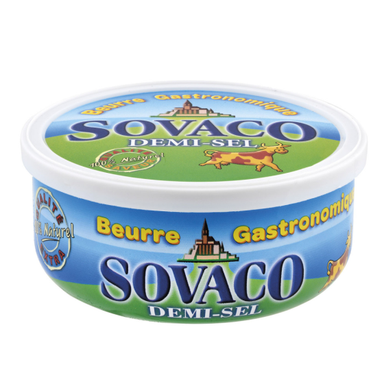 BEURRE GASTRONOMIQUE 1/2 SEL SOVACO 250G