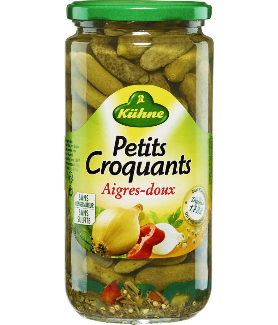 CORNICHONS AIGRES-DOUX PETITS CROQUANTS 680 G (360 G EGOUTTE)