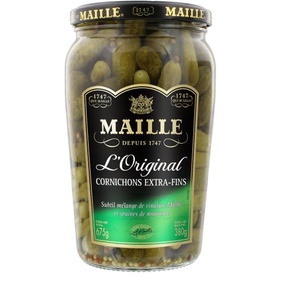 CORNICHONS EXTRA-FINS L'ORIGINAL BOCAL MAILLE 380G