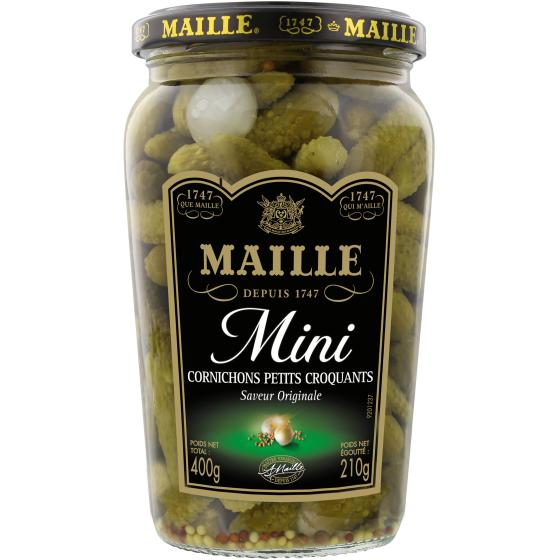 MINI CORNICHONS PETITS CROQUANTS BOCAL MAILLE  210G