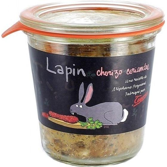 TERRINE DE LAPIN AU CHORIZO ET A LA CORIANDRE 200 G.