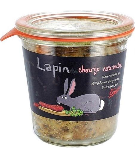 TERRINE DE LAPIN AU CHORIZO ET A LA CORIANDRE 200 G.
