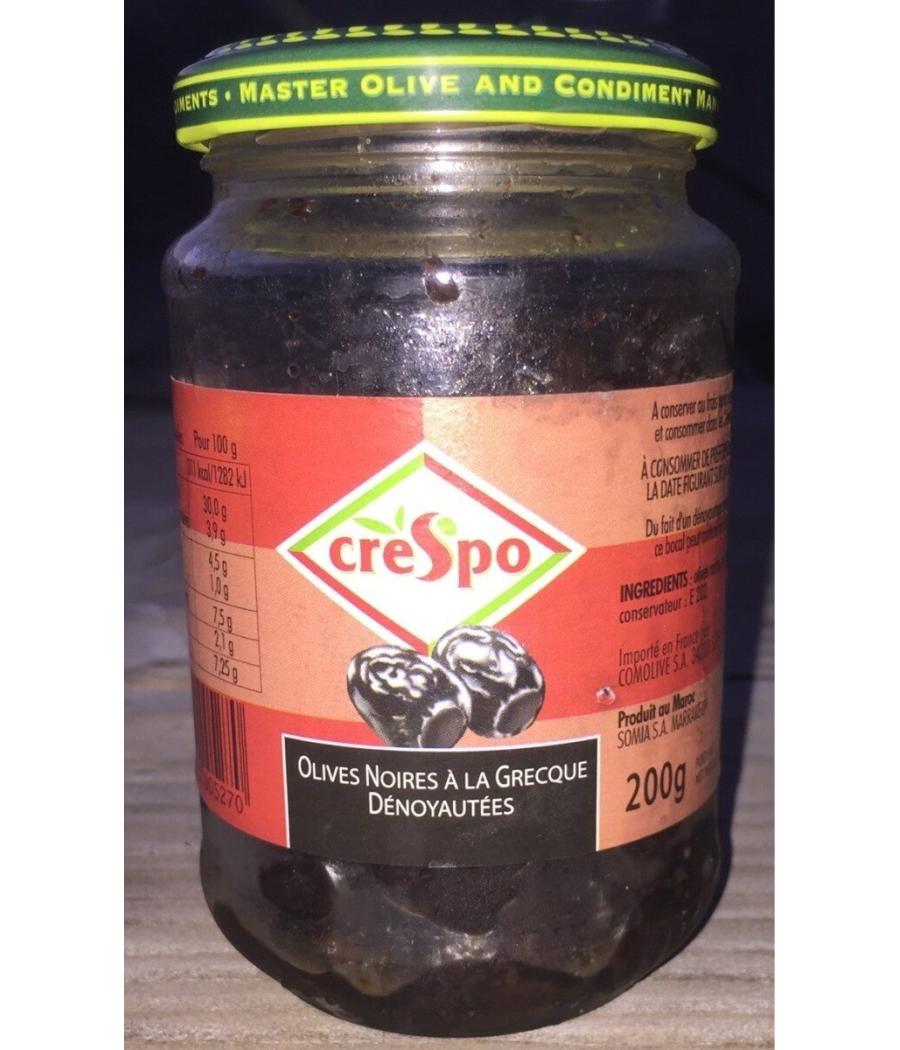 OLIVES NOIRES A LA GRECQUE DENOYAUTEES 200G