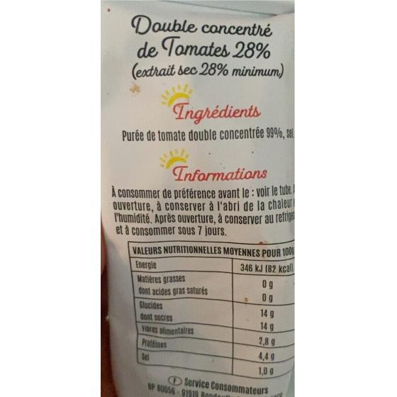 DOUBLE CONCENTRE DE TOMATES TOP BUDGETS