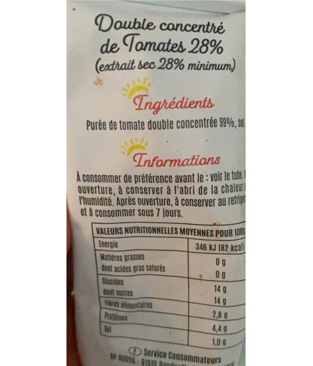 DOUBLE CONCENTRE DE TOMATES TOP BUDGETS