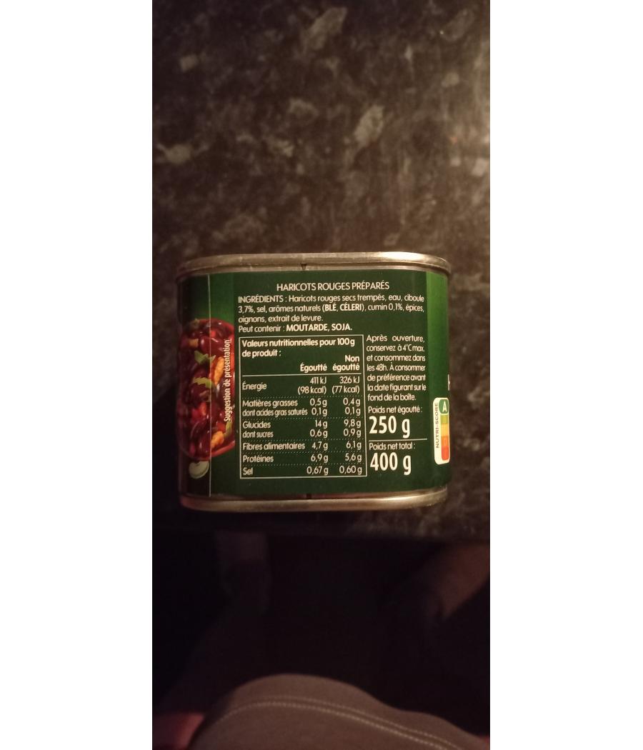 HARICOTS ROUGES CASSEGRAIN TOUCHE DE CIBOULE & CUMIN 400G