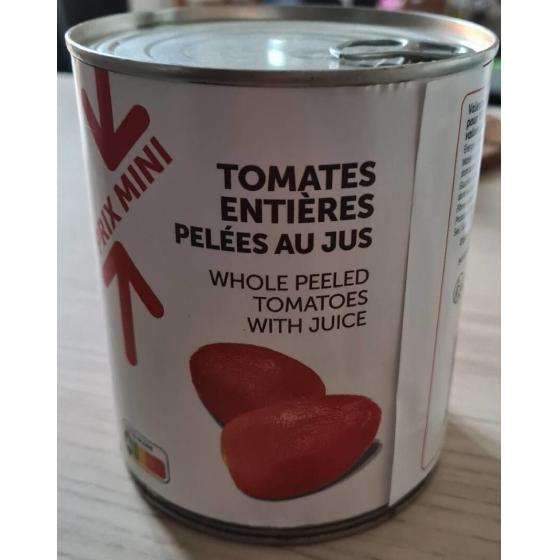 TOMATES ENTIERES PELEES AU JUS 476 G