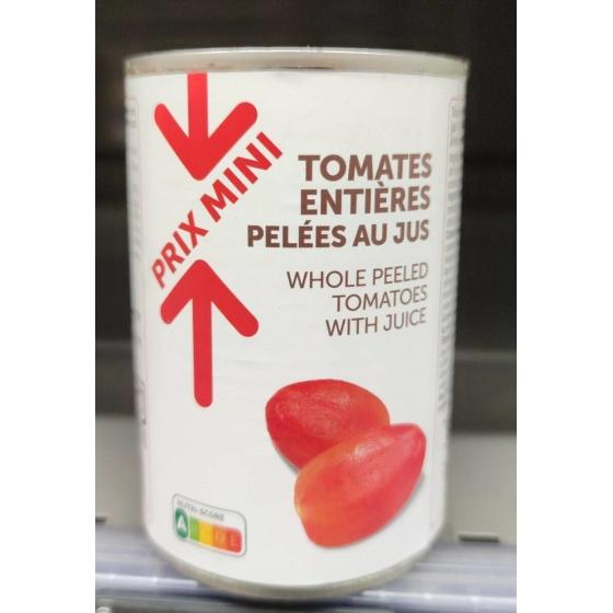 TOMATES ENTIERES PELEES AU JUS 238G