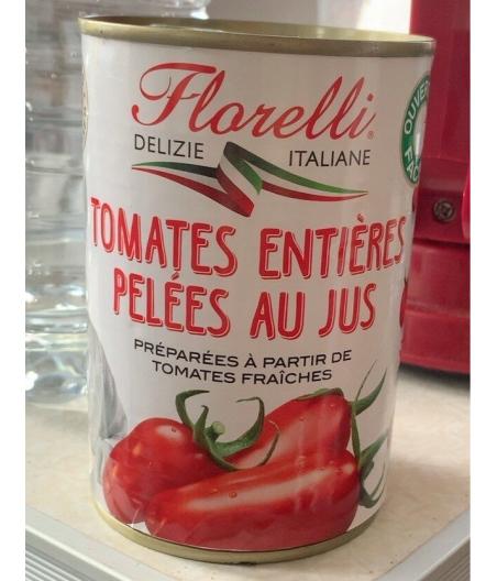 TOMATES ENTIERES PELEES AU JUS 400G (240G EGOUTTE)