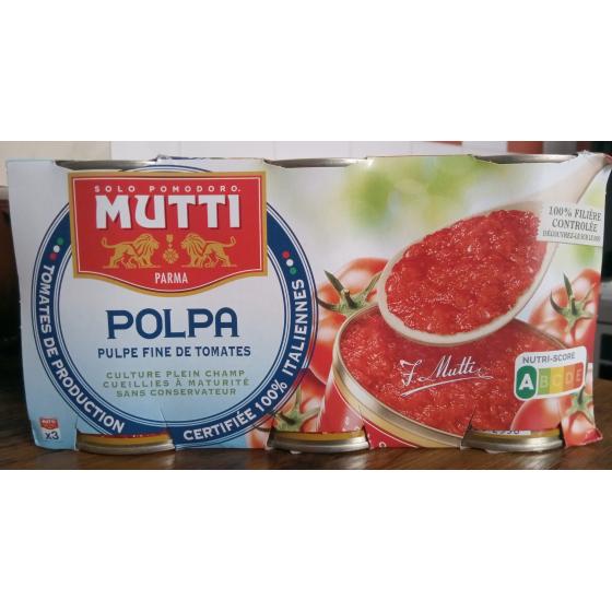 POLPA TOMATES CONCASSEES FINES 3 X 400 G = 1200 G