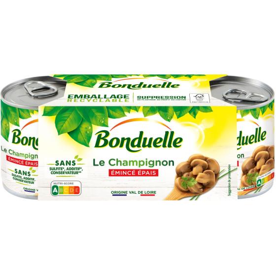 CHAMPIGNONS EMINCE EPAIS BONDUELLE X3 345G
