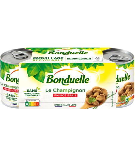 CHAMPIGNONS EMINCE EPAIS BONDUELLE X3 345G