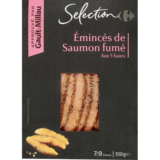 EMINCES DE SAUMON FUME CARREFOUR 100G