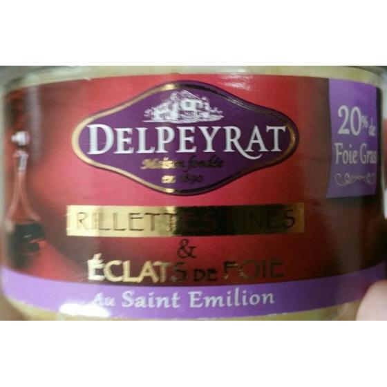 RILLETTES FINES ET ECLATS DE FOIE DELPEYRAT 180G
