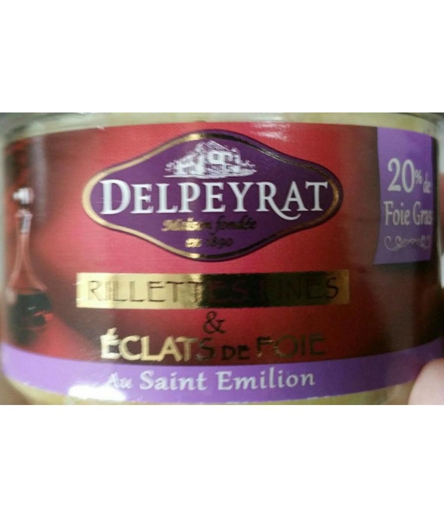 RILLETTES FINES ET ECLATS DE FOIE DELPEYRAT 180G