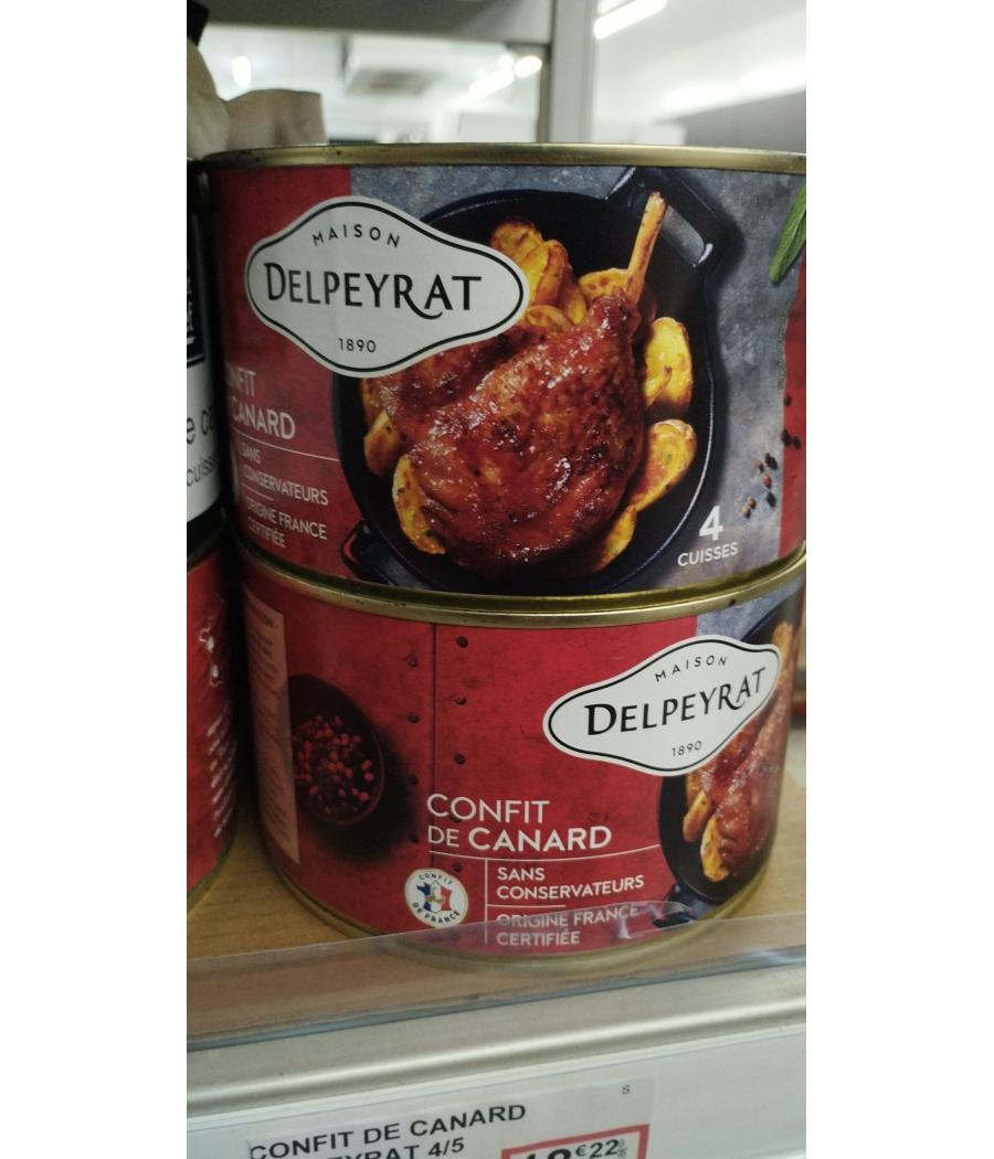 CONFIT CANARD 4/5 CUISSES DELPEYRAT 1350G