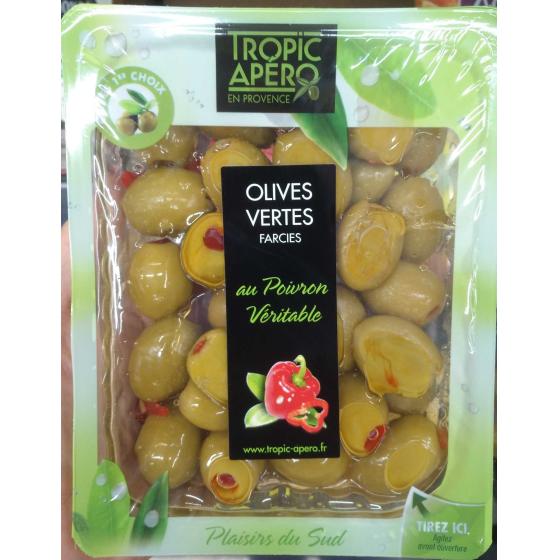 OLIVES VERTES FARCIES AU POIVRON VERITABLE 200 G E