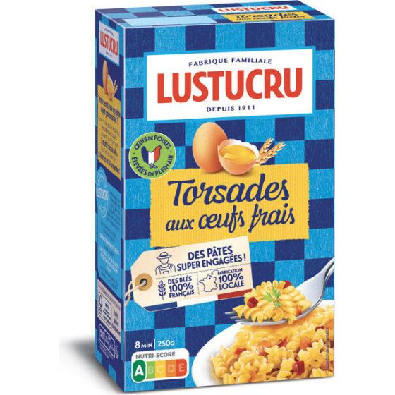 PATES TORSADES AUX OEUFS FRAIS LUSTUCRU 250G