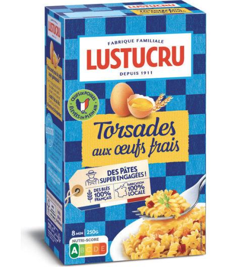 PATES TORSADES AUX OEUFS FRAIS LUSTUCRU 250G